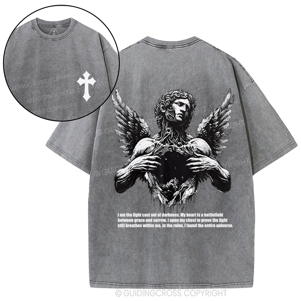 I Am The Light Cast Out Of Darkness Christian Washed T-Shirt