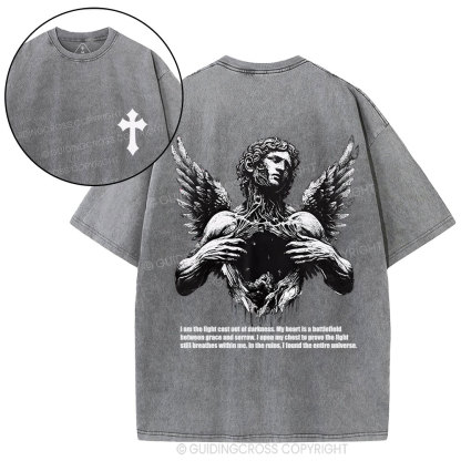 I Am The Light Cast Out Of Darkness Christian Washed T-Shirt