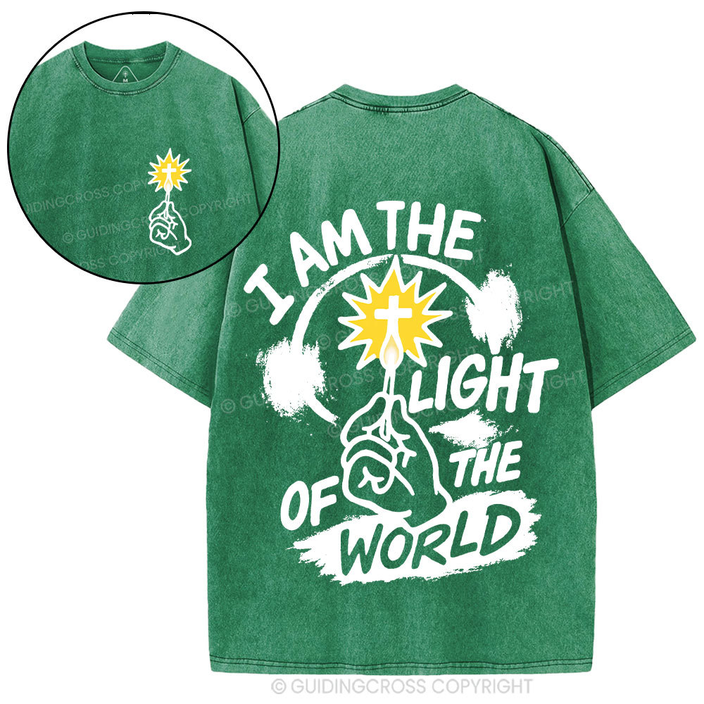 I Am The Light Of The World Christian Washed T-Shirt Sale - GuidingCross
