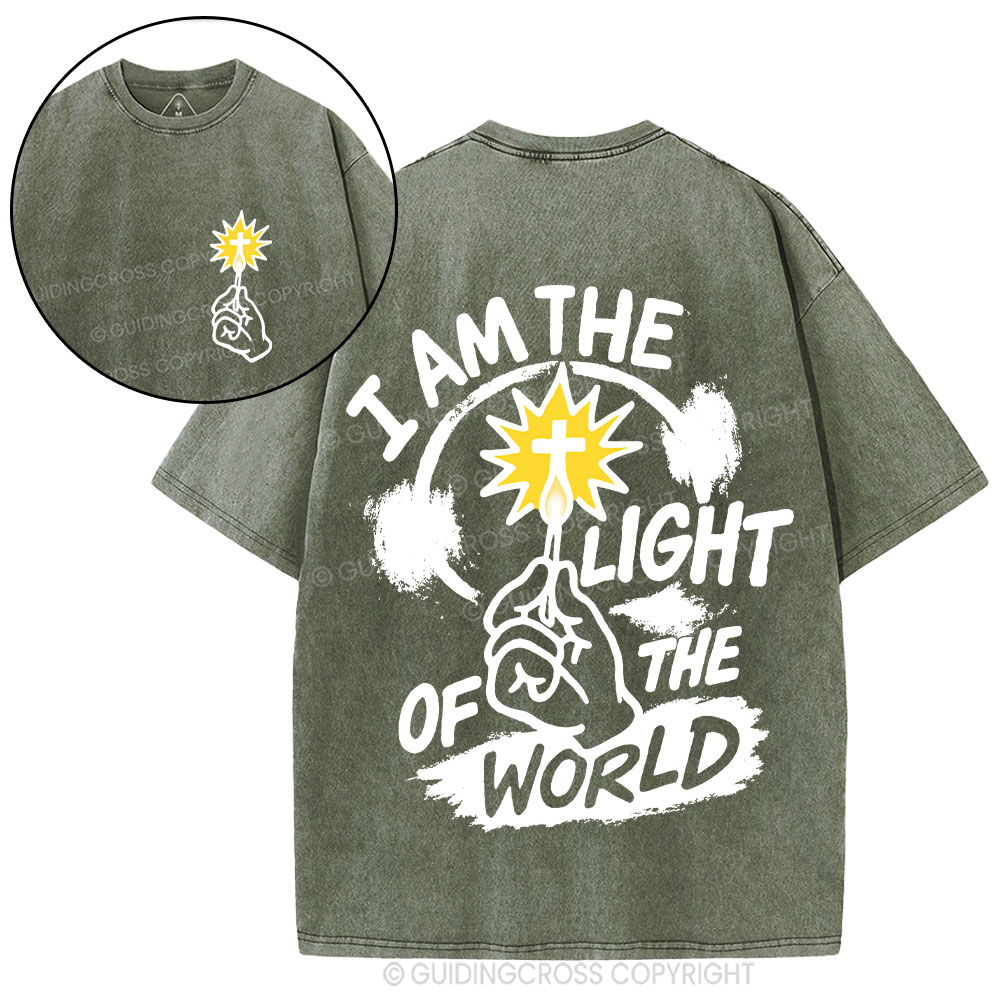 I Am The Light Of The World Christian Washed T-Shirt