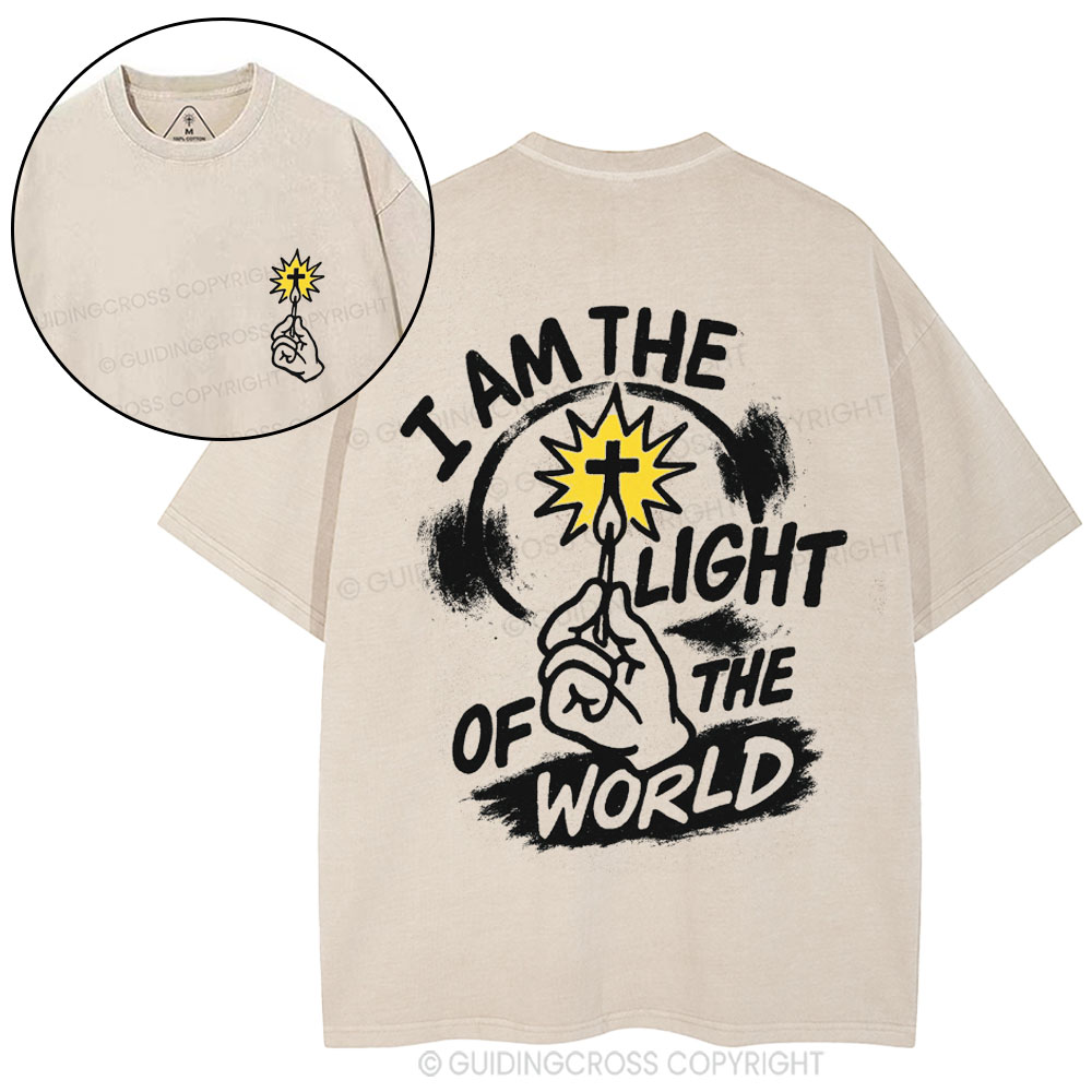 I Am The Light Of The World Christian Washed T-Shirt