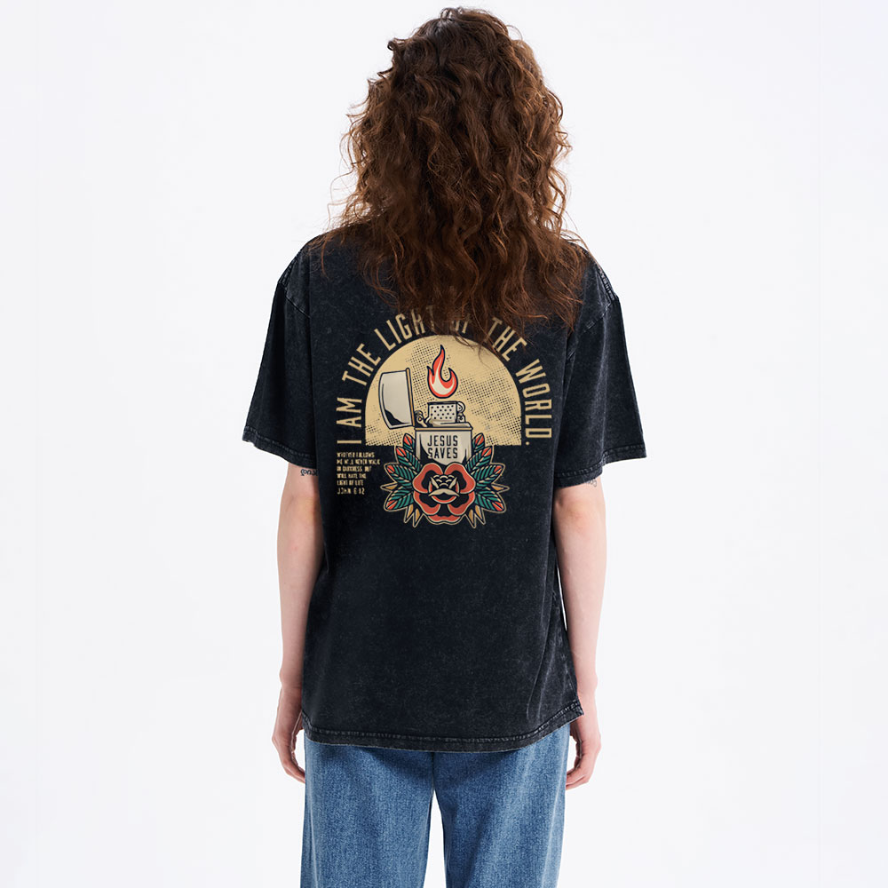 I Am The Light Of The World Christian Washed T-Shirt