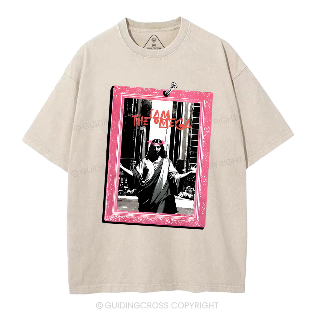 I Am The Omege Christian Washed T-Shirt Sale - GuidingCross