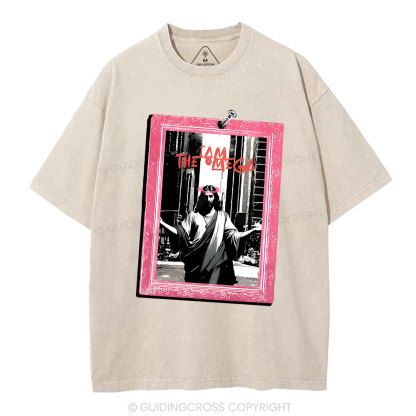 I Am The Omege Christian Washed T-Shirt