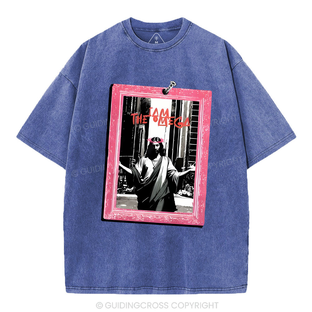 I Am The Omege Christian Washed T-Shirt