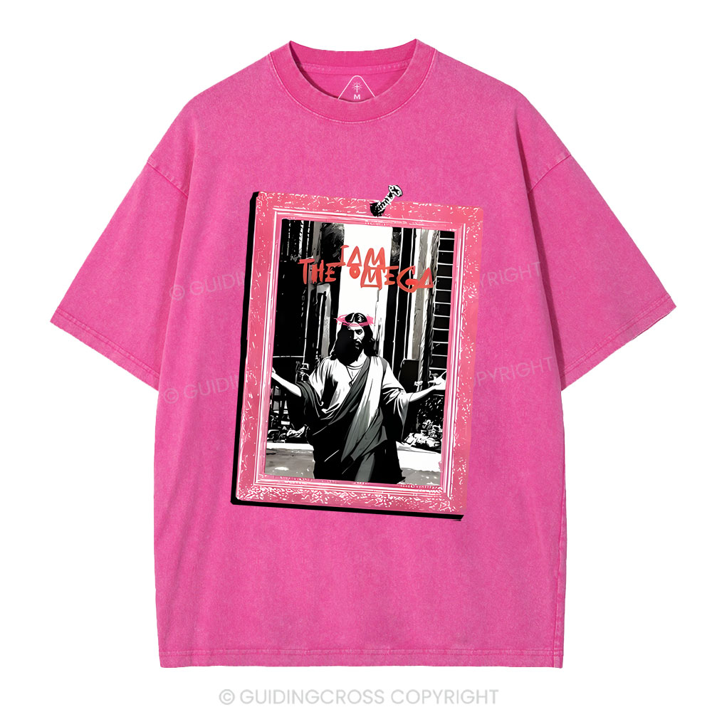 I Am The Omege Christian Washed T-Shirt