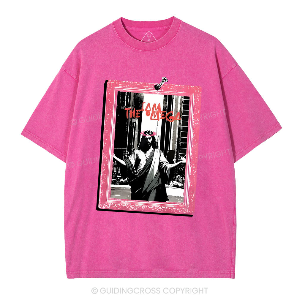 I Am The Omege Christian Washed T-Shirt
