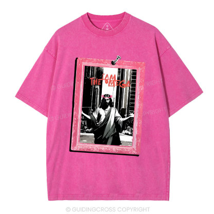 I Am The Omege Christian Washed T-Shirt