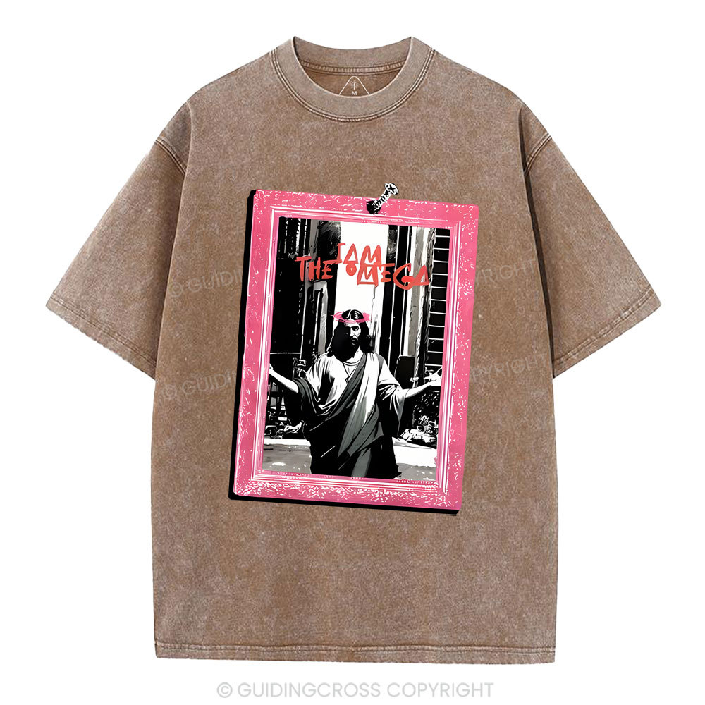 I Am The Omege Christian Washed T-Shirt