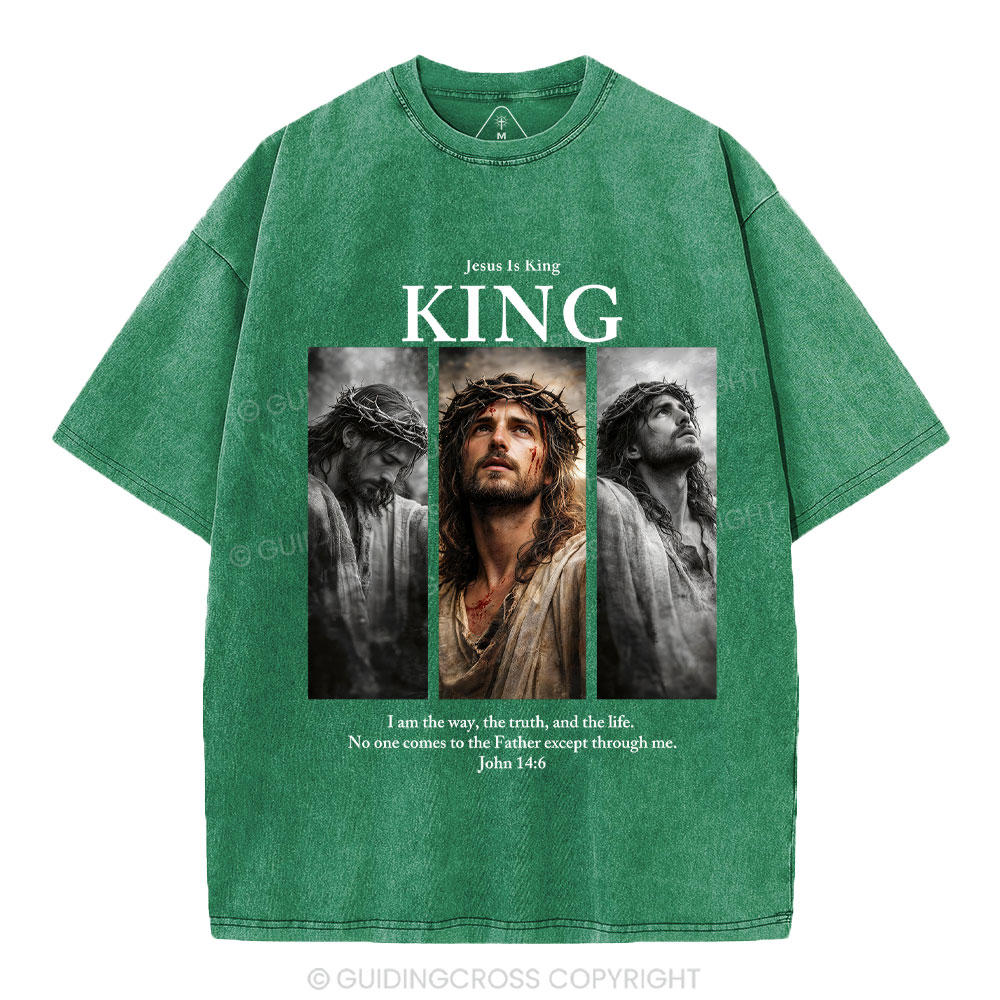 Jesus Is King Christian Washed T-Shirt