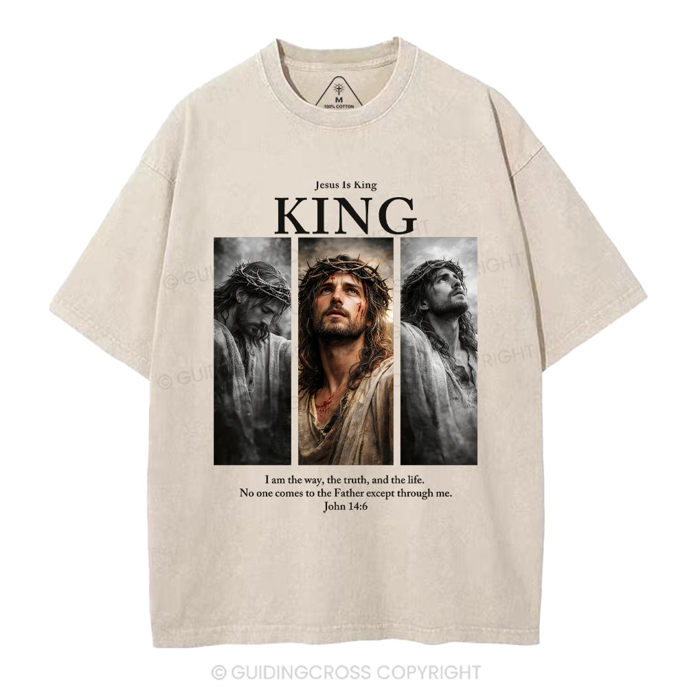 Jesus Is King Christian Washed T-Shirt