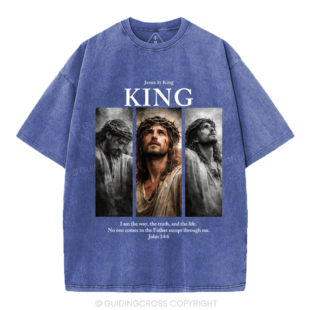 Jesus Is King Christian Washed T-Shirt