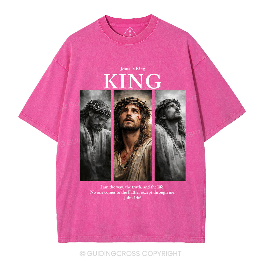 Jesus Is King Christian Washed T-Shirt