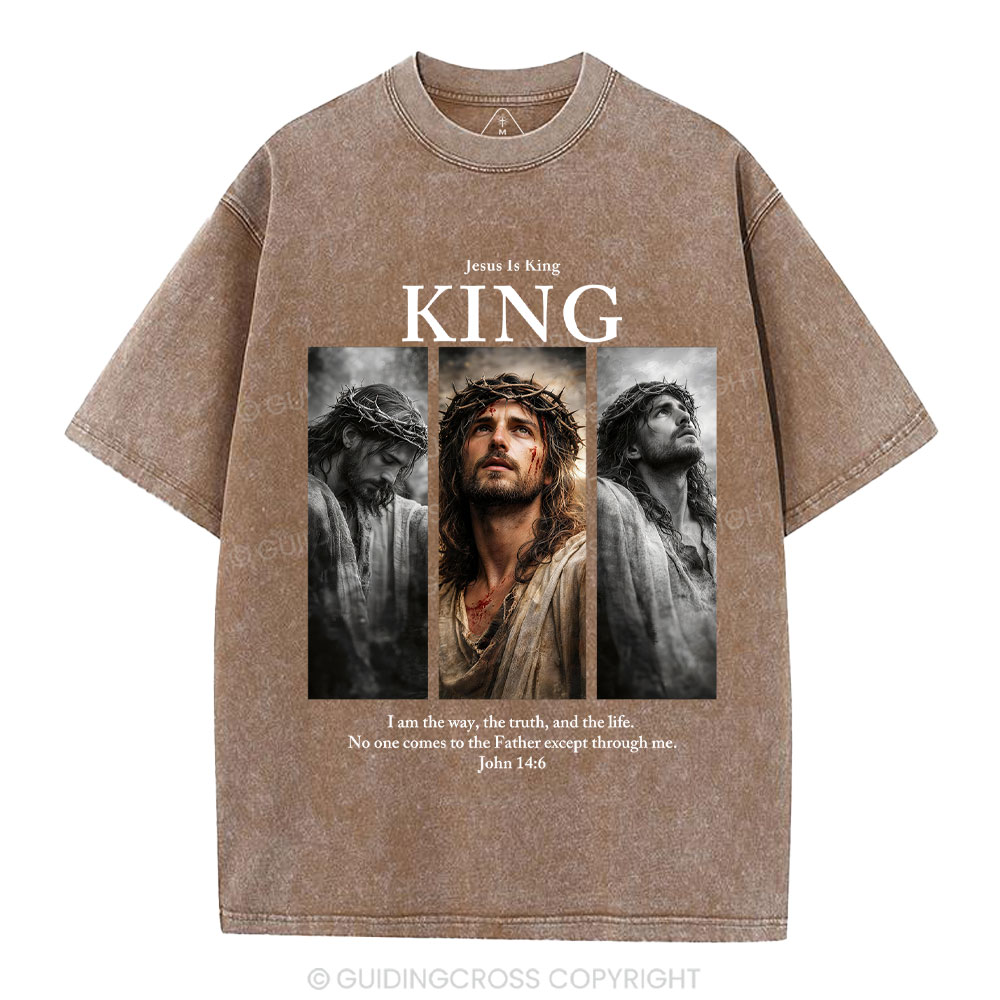 Jesus Is King Christian Washed T-Shirt