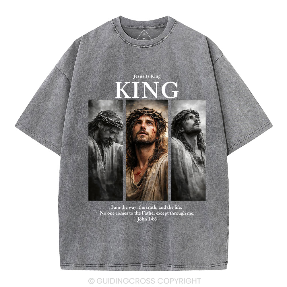 Jesus Is King Christian Washed T-Shirt