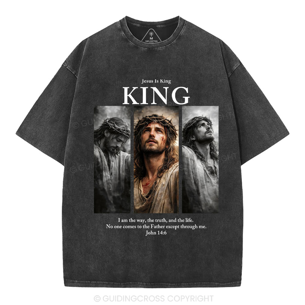 Jesus Is King Christian Washed T-Shirt