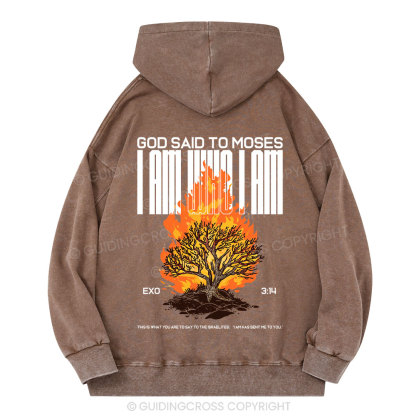 I Am Who I Am Christian Washed Hoodie