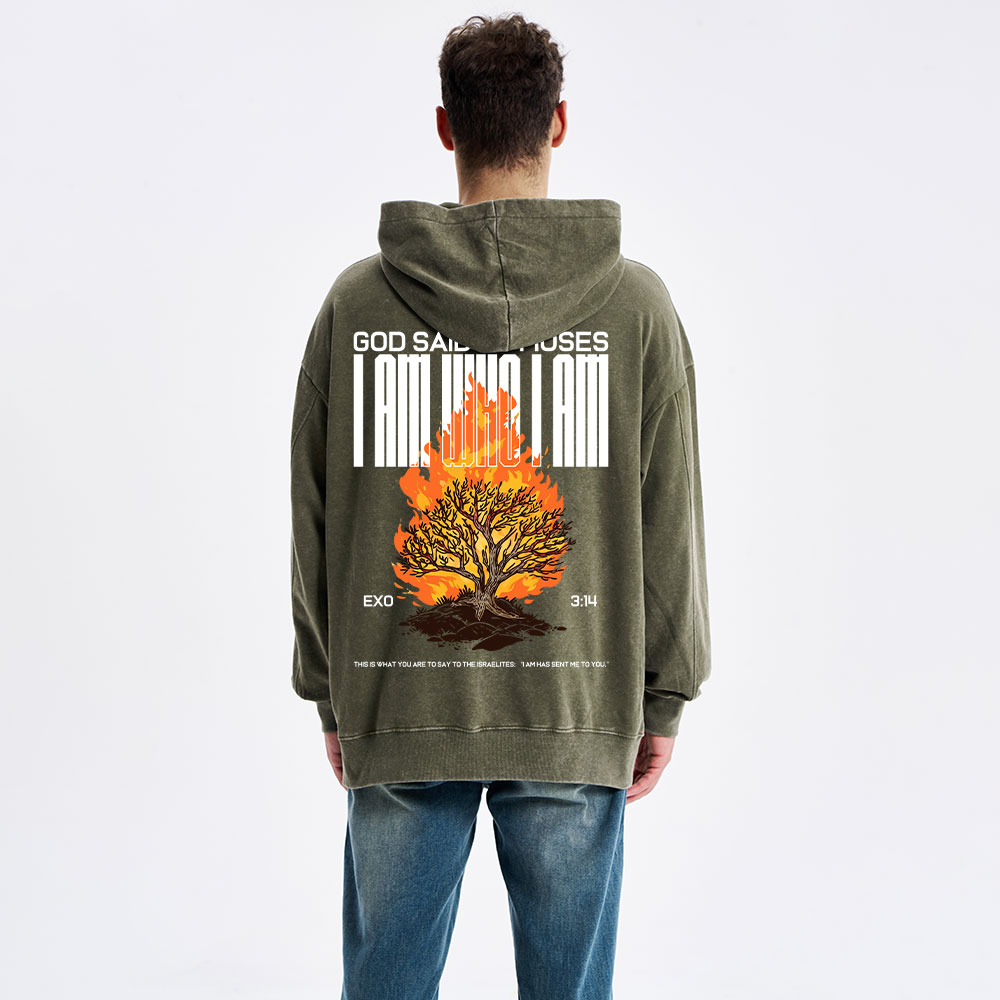 I Am Who I Am Christian Washed Hoodie