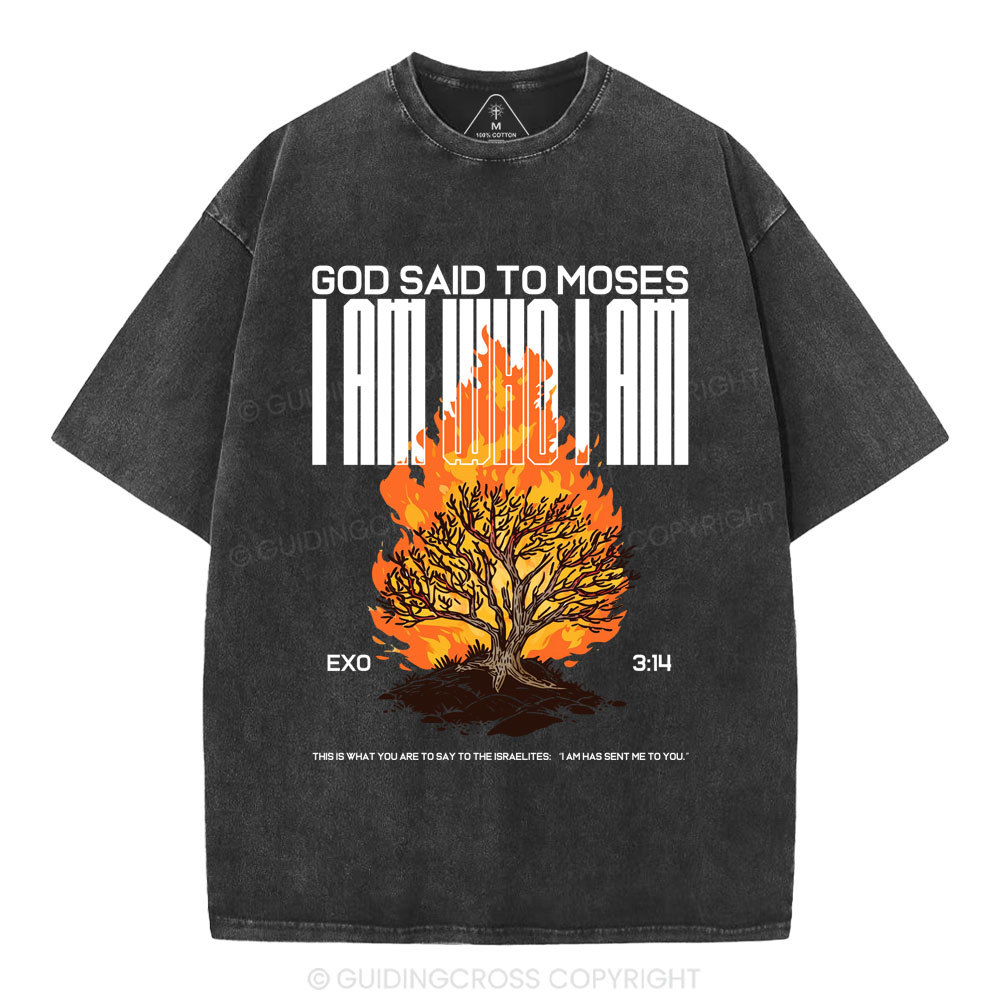 I Am Who I Am Christian Washed T-Shirt