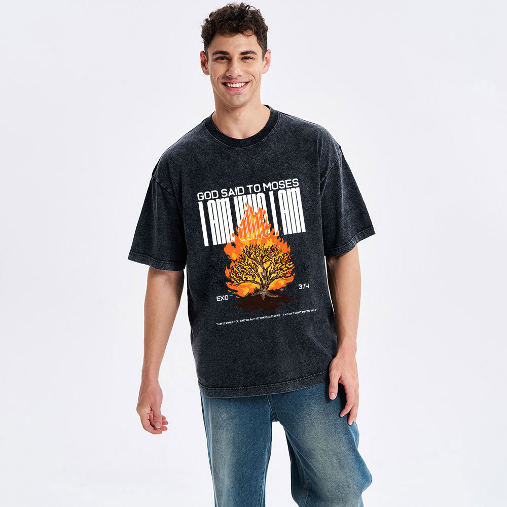 I Am Who I Am Christian Washed T-Shirt