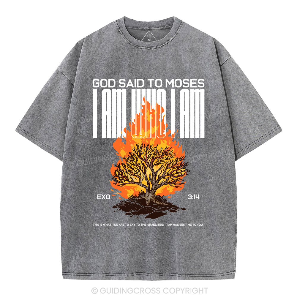 I Am Who I Am Christian Washed T-Shirt