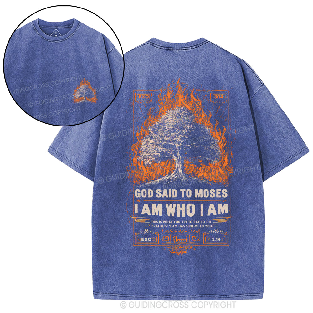 I Am Who I Am Christian Washed T-Shirt