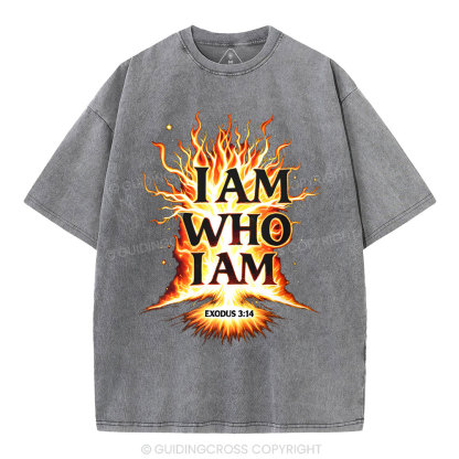 I Am Who I Am Christian Washed T-Shirt