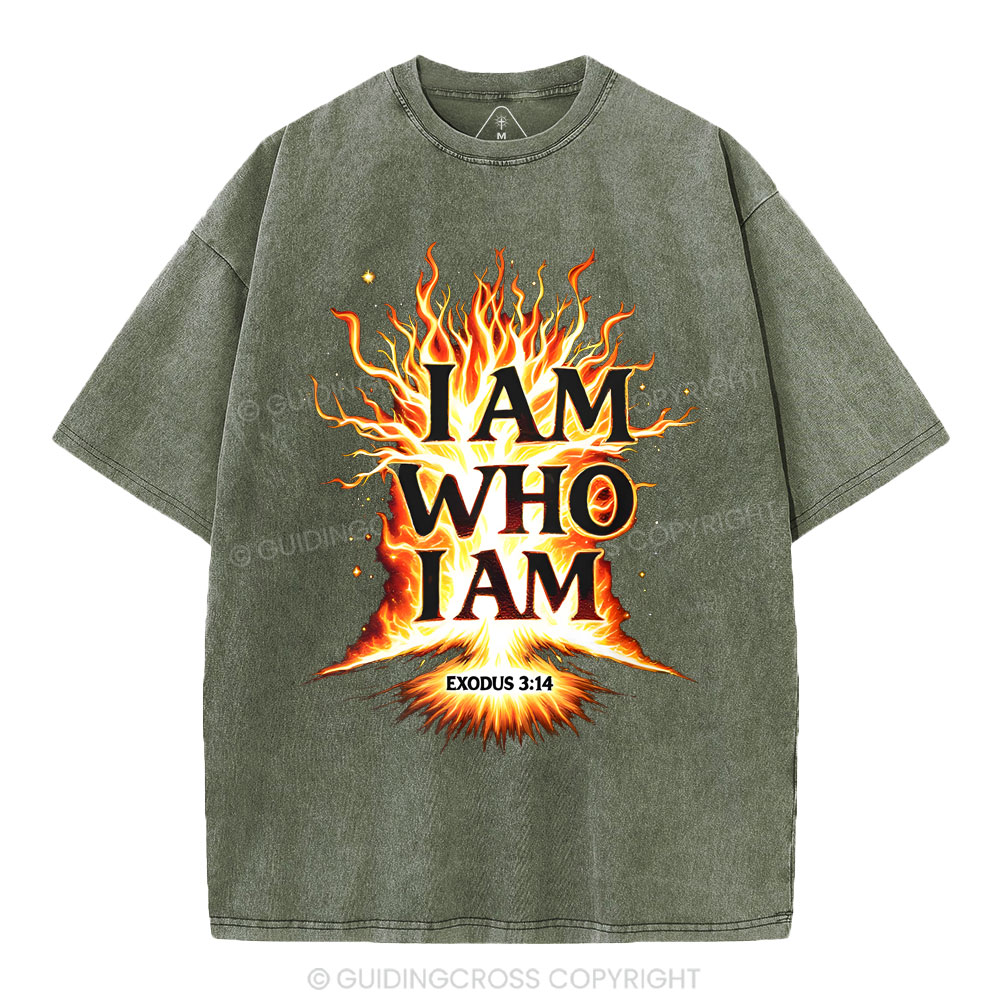 I Am Who I Am Christian Washed T-Shirt