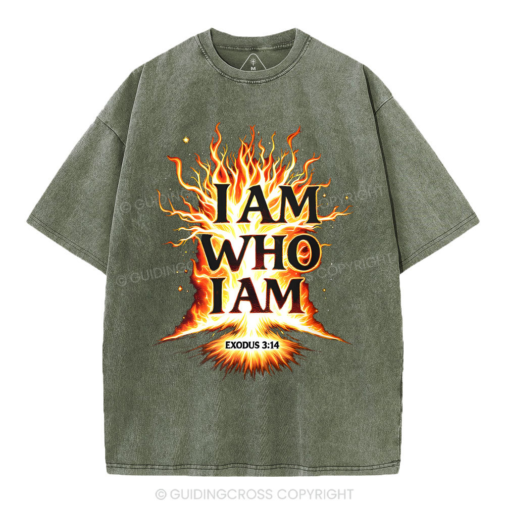 I Am Who I Am Christian Washed T-Shirt