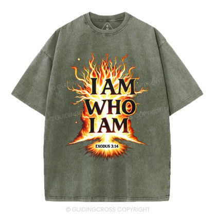 I Am Who I Am Christian Washed T-Shirt