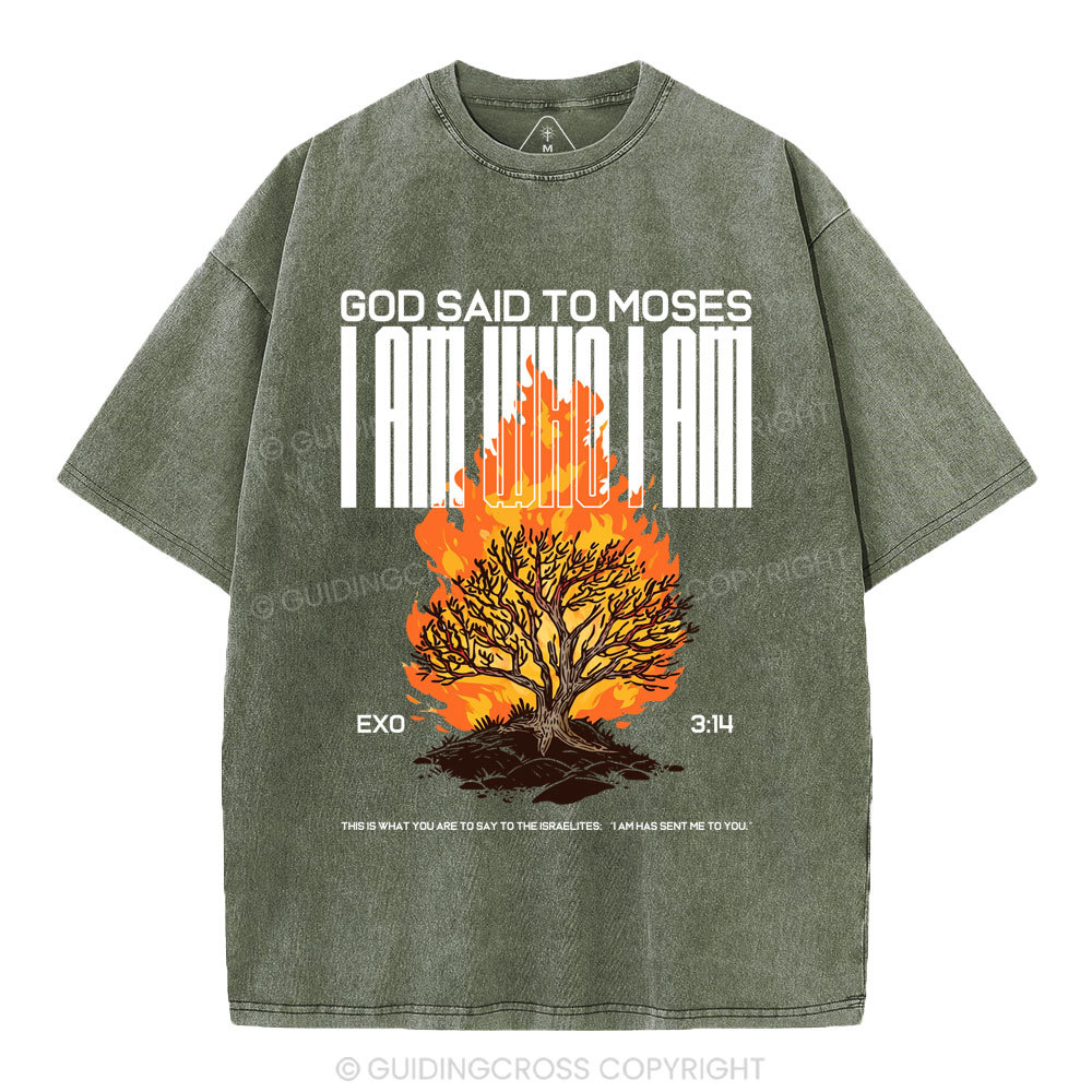 I Am Who I Am Christian Washed T-Shirt
