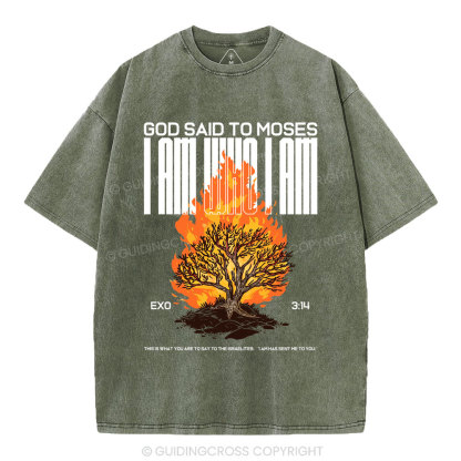 I Am Who I Am Christian Washed T-Shirt