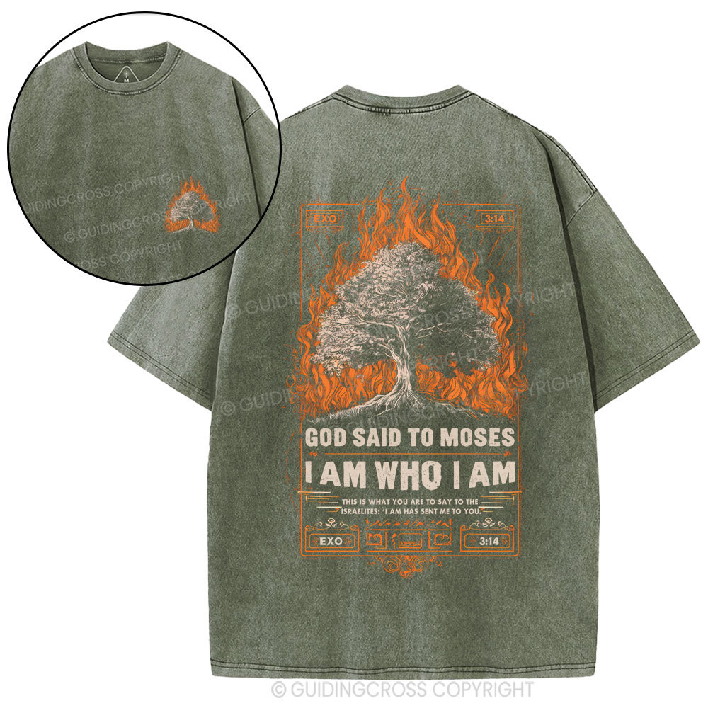 I Am Who I Am Christian Washed T-Shirt