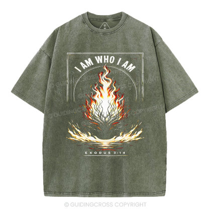 I Am Who I Am Christian Washed T-Shirt