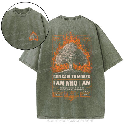 I Am Who I Am Christian Washed T-Shirt