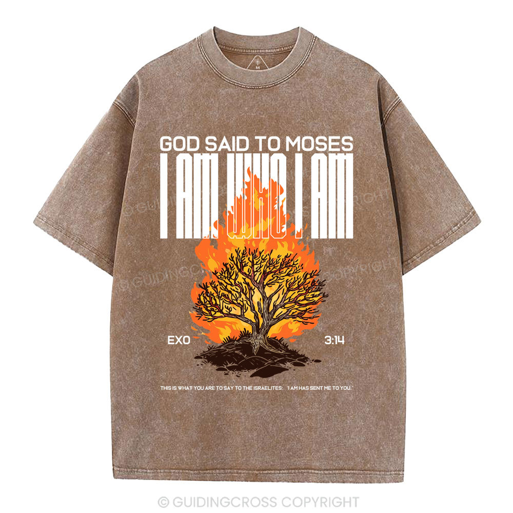 I Am Who I Am Christian Washed T-Shirt