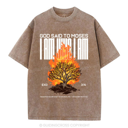 I Am Who I Am Christian Washed T-Shirt