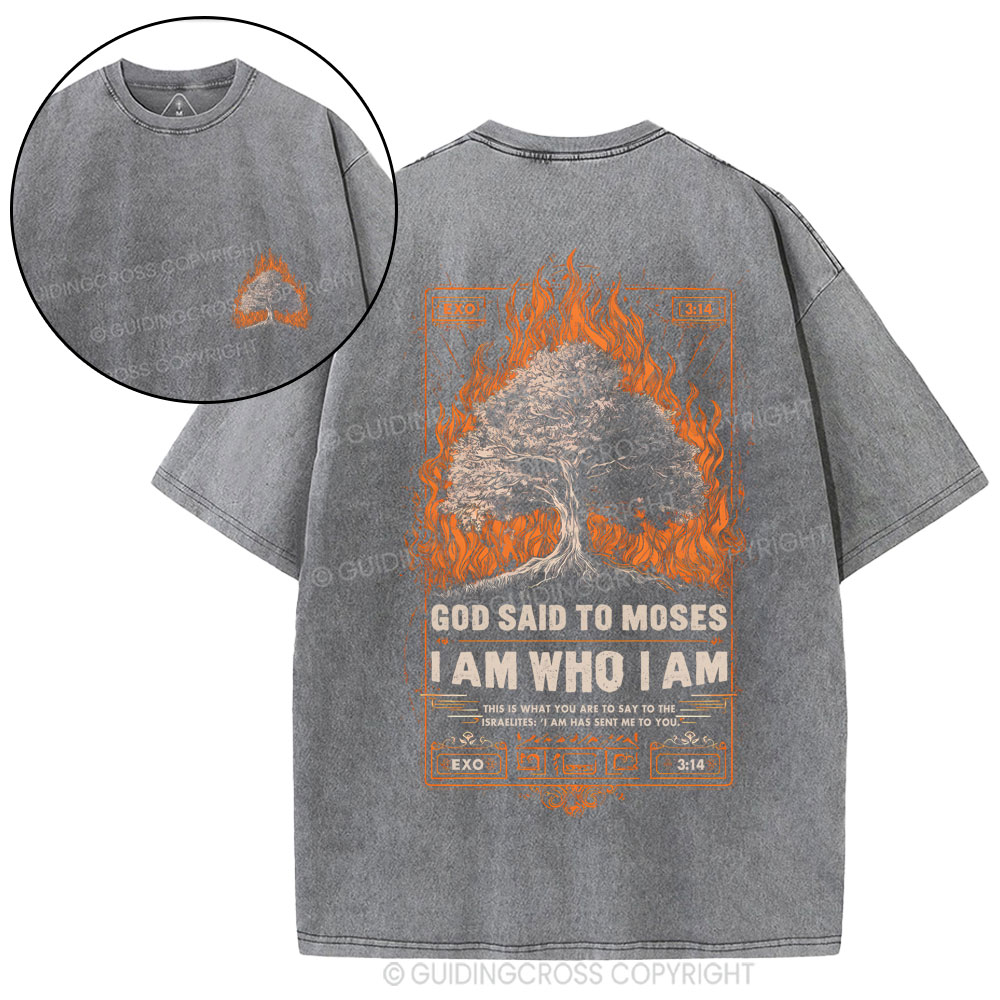 I Am Who I Am Christian Washed T-Shirt