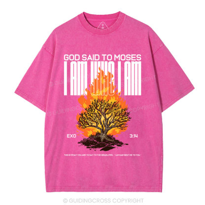 I Am Who I Am Christian Washed T-Shirt