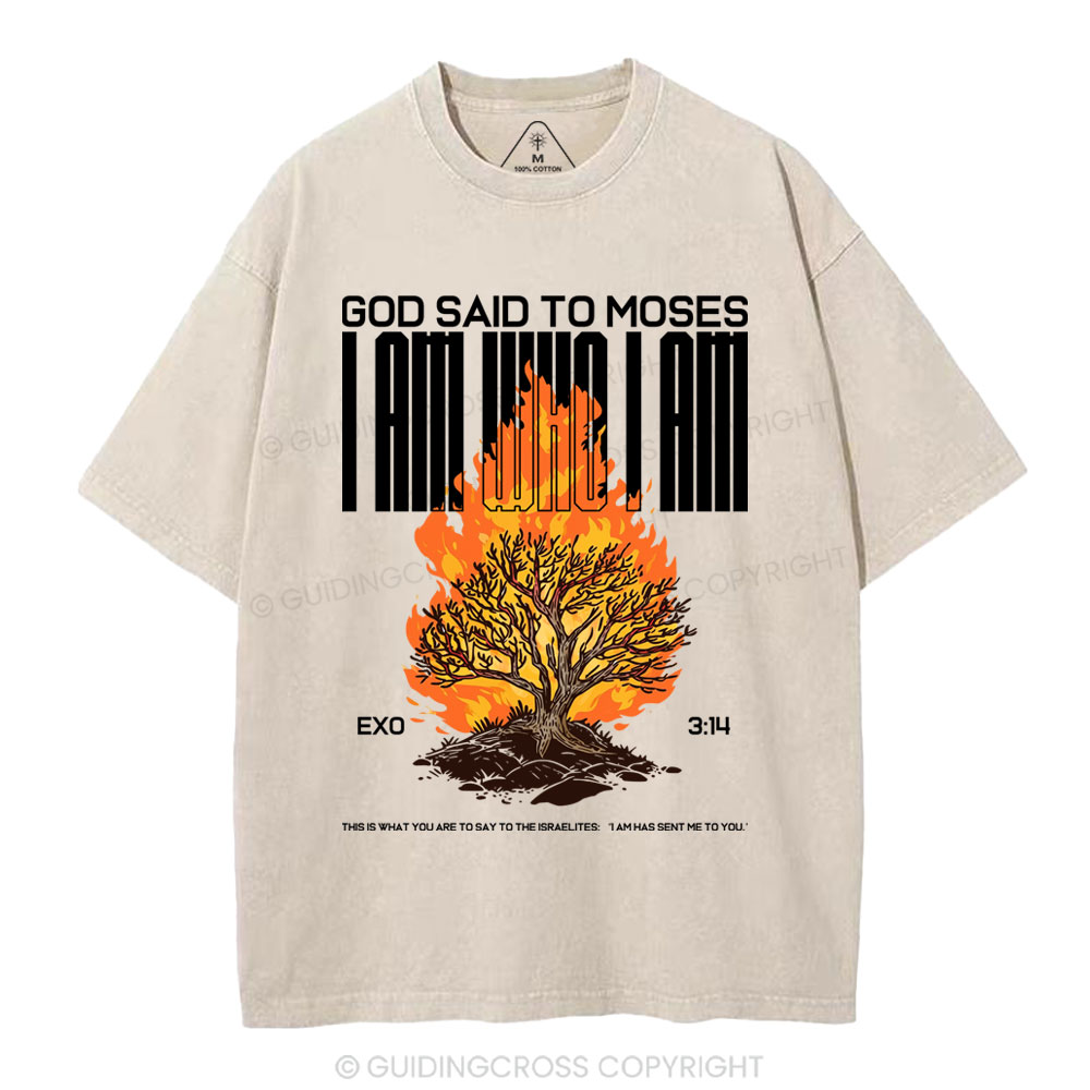 I Am Who I Am Christian Washed T-Shirt