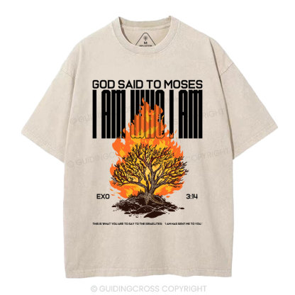 I Am Who I Am Christian Washed T-Shirt