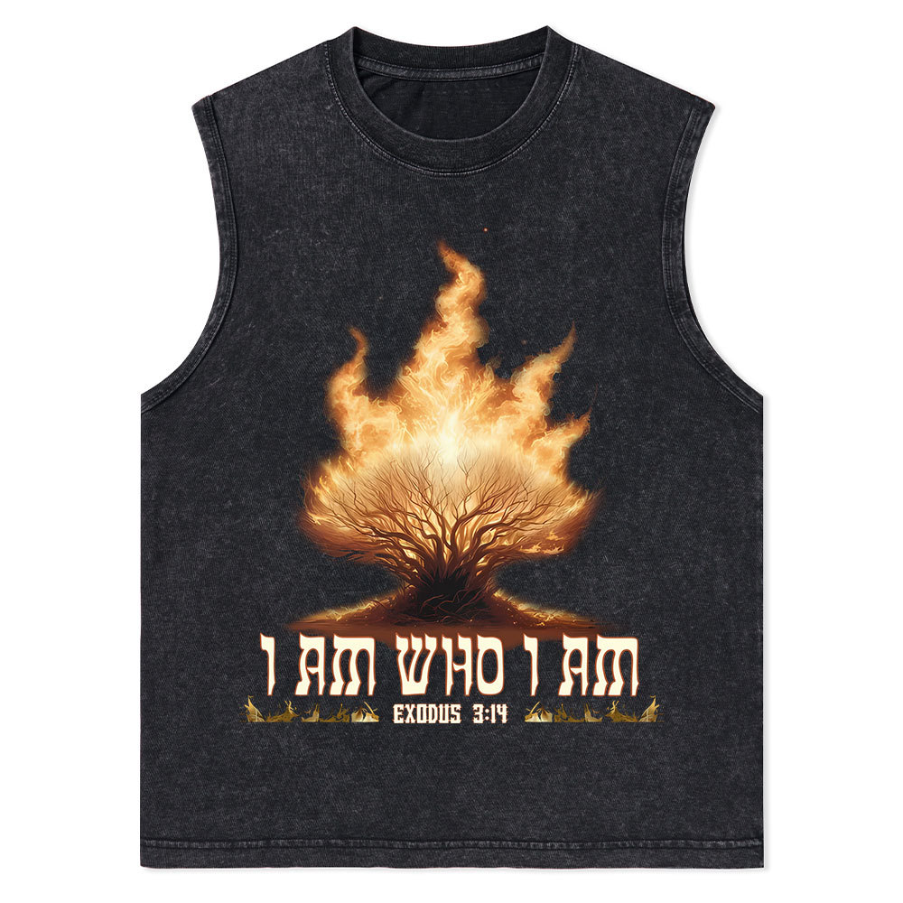 I Am Who I Am Christian Washed Tank Top