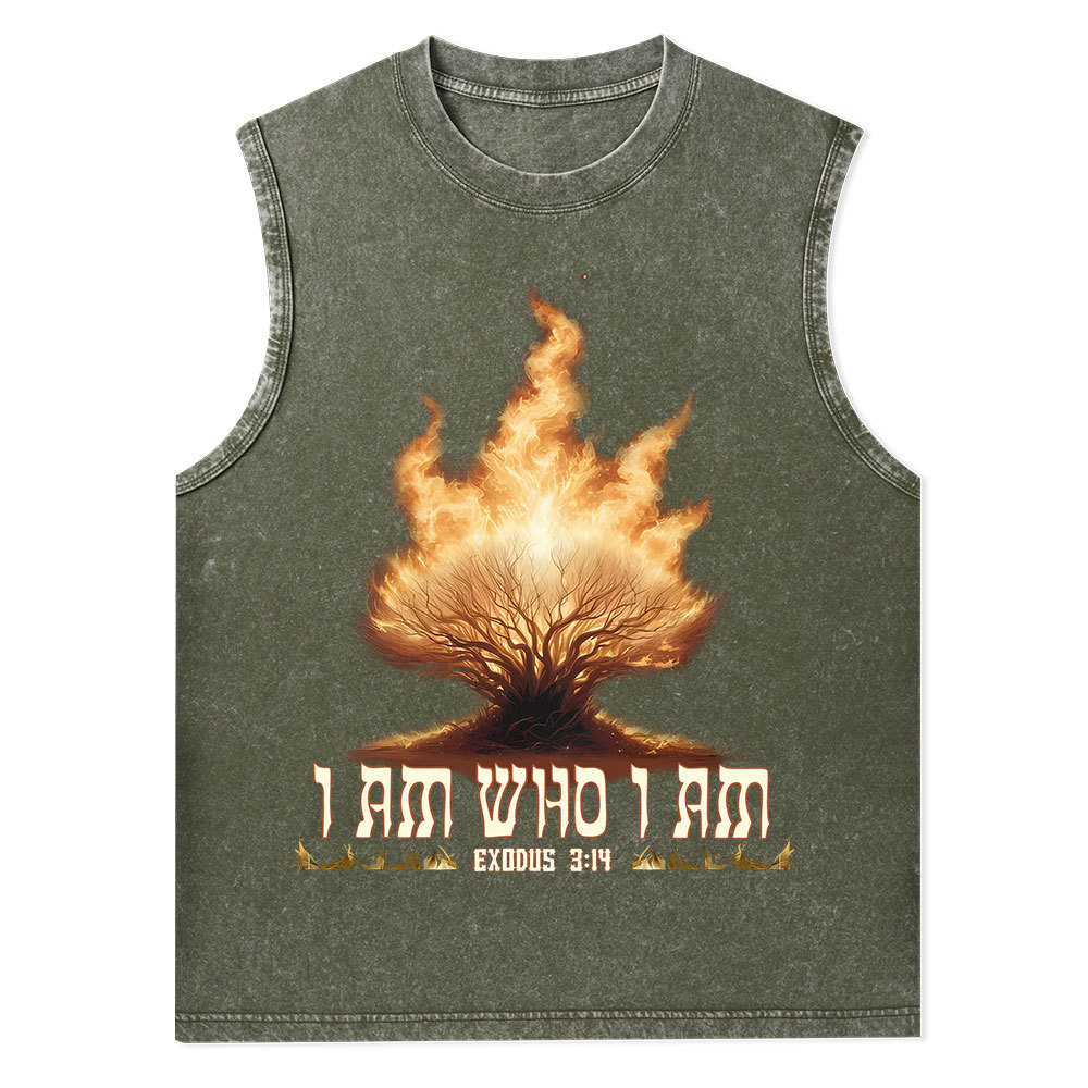 I Am Who I Am Christian Washed Tank Top