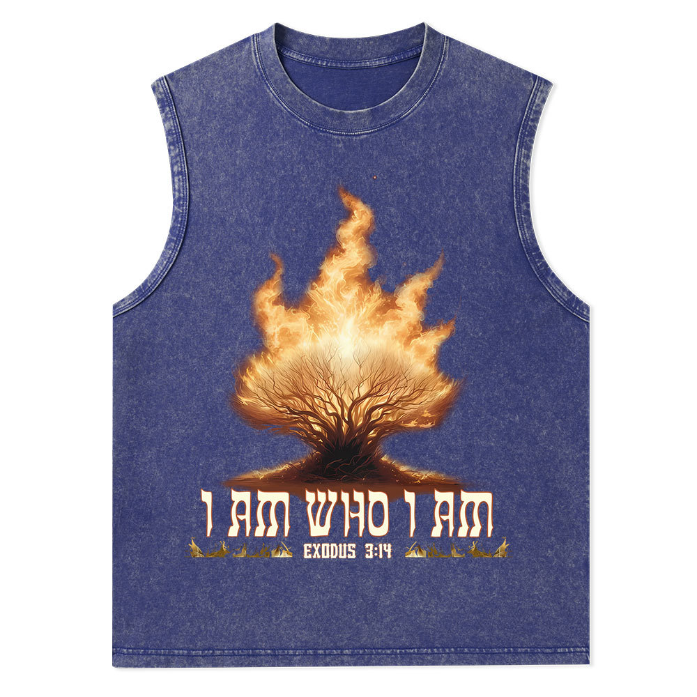 I Am Who I Am Christian Washed Tank Top