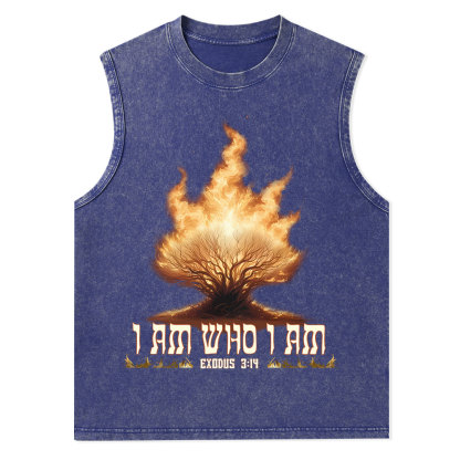 I Am Who I Am Christian Washed Tank Top