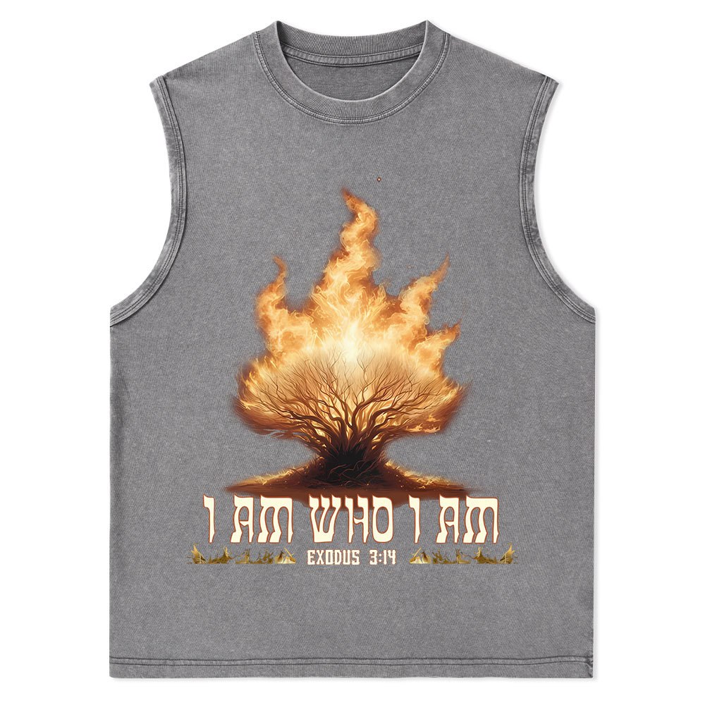 I Am Who I Am Christian Washed Tank Top