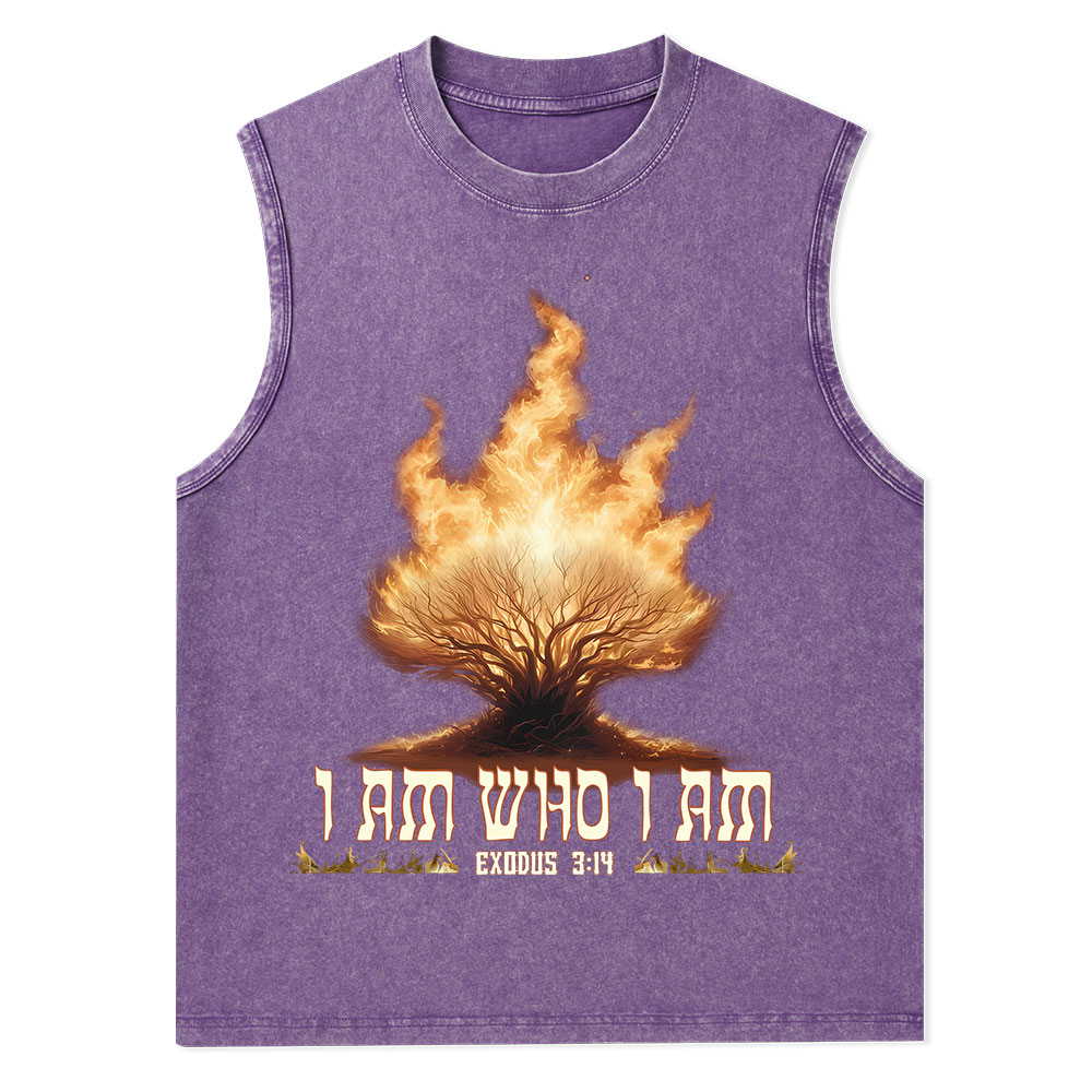 I Am Who I Am Christian Washed Tank Top