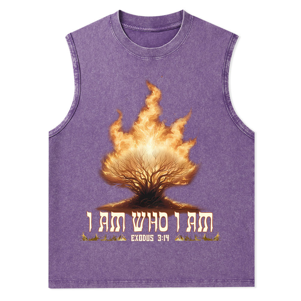 I Am Who I Am Christian Washed Tank Top