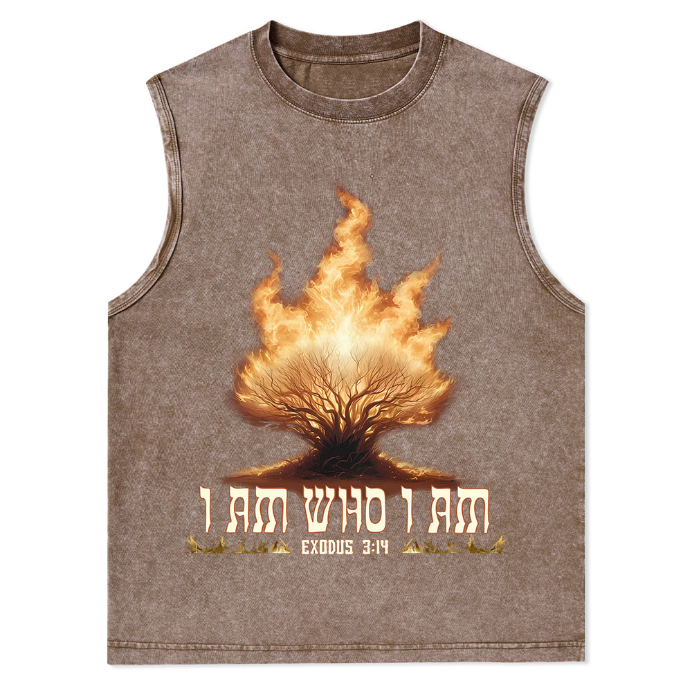 I Am Who I Am Christian Washed Tank Top