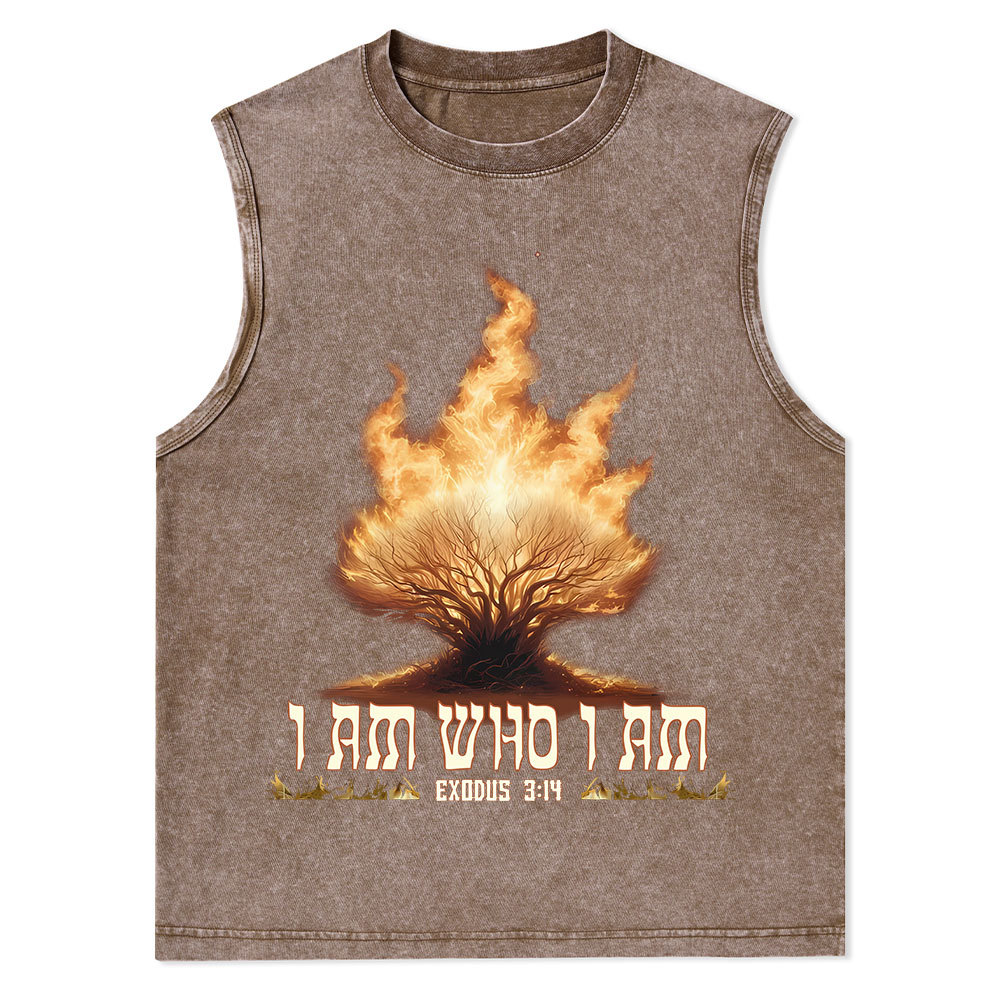 I Am Who I Am Christian Washed Tank Top